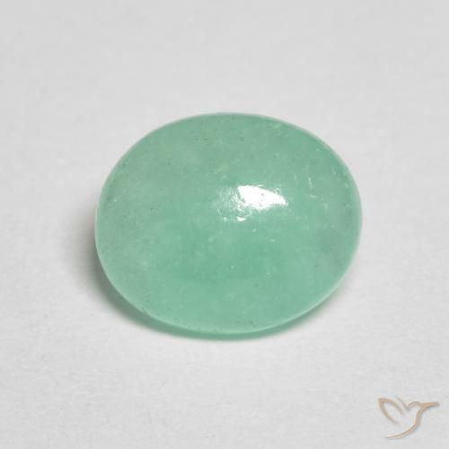 1.05ct 天然 蕨绿 翠, 椭圆形, 半透明