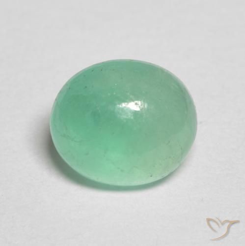 0.88ct 天然 开心果绿 翠, 椭圆形, 半透明