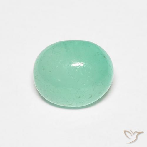 0.90ct 天然 浅绿色 翠, 椭圆形, 半透明