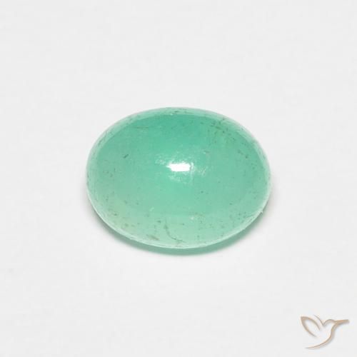 0.91ct 天然 浅绿色 翠, 椭圆形, 半透明
