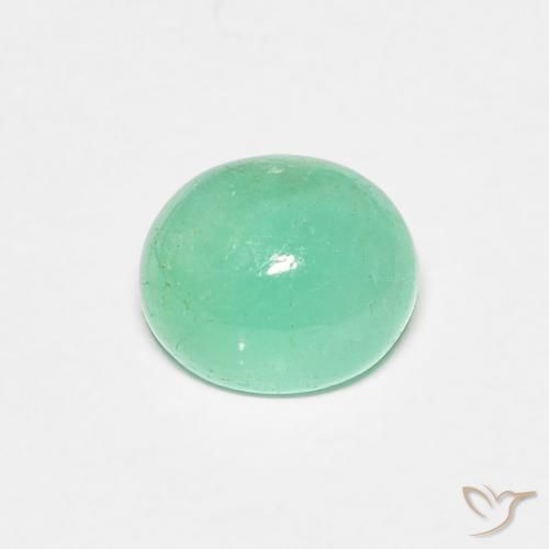 0.77ct 天然 亮绿色 翠, 椭圆形, 半透明