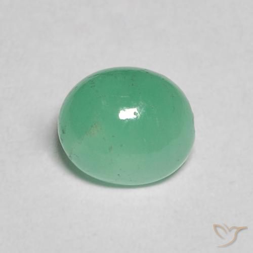0.91ct 天然 浓薄荷绿 翠, 椭圆形, 半透明
