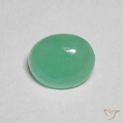 0.66ct 天然 浓薄荷绿 翠, 椭圆形, 半透明