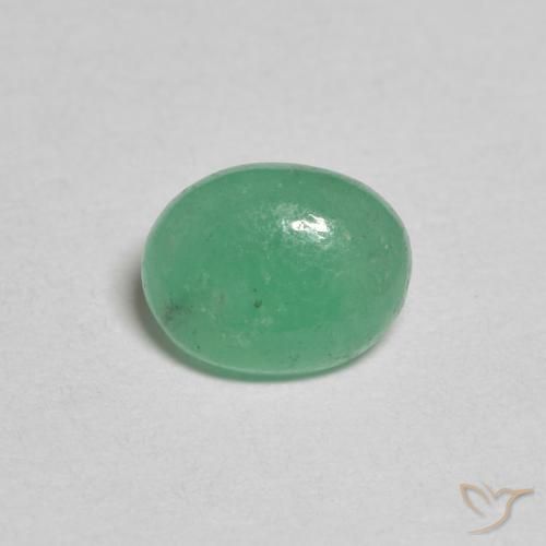 0.62ct 天然 浅绿色 翠, 椭圆形, 半透明