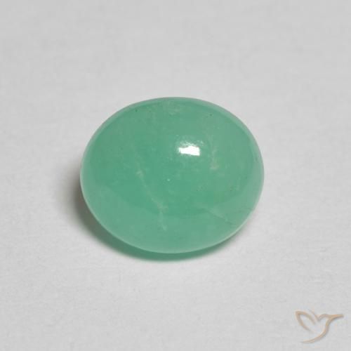 0.95ct 天然 亮绿色 翠, 椭圆形, 半透明