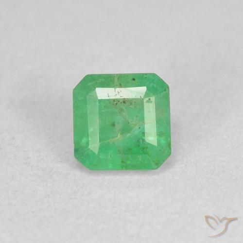 0.32ct 天然 亮绿色 翠, 祖母绿式切割, SI