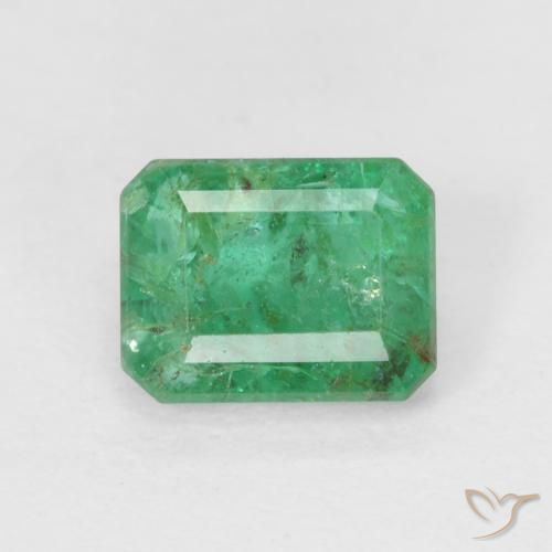 0.78ct 天然 亮绿色 翠, 祖母绿式切割, SI