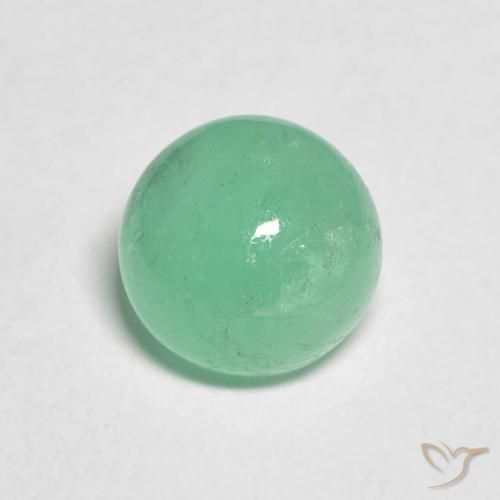 1.45ct 天然 浅绿色 翠, 圆形的, 半透明