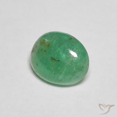 0.37克拉天然绿色祖母绿，椭圆形切割，5.3×4.3毫米，透明