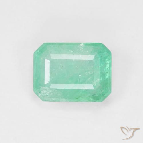 1.02ct 天然 浅绿色 翠, 祖母绿式切割, SI
