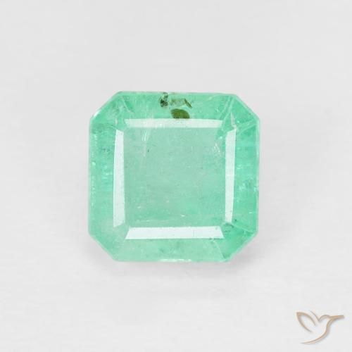 0.87ct 天然 薄荷绿 翠, 祖母绿式切割, SI