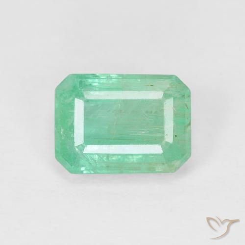 1.27ct 天然 亮绿色 翠, 祖母绿式切割, SI