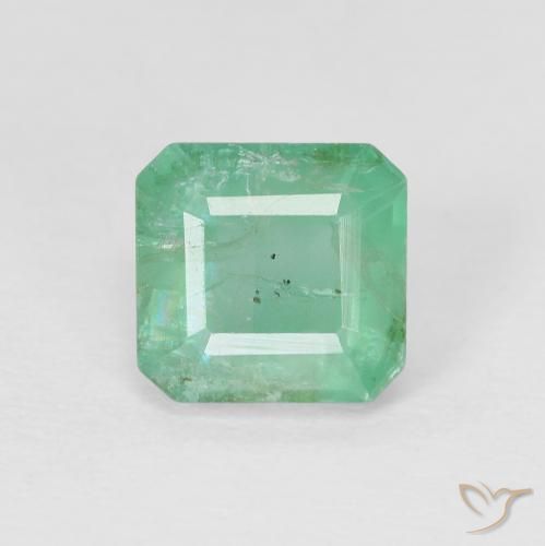 1.33ct 天然 浅绿色 翠, 祖母绿式切割, SI