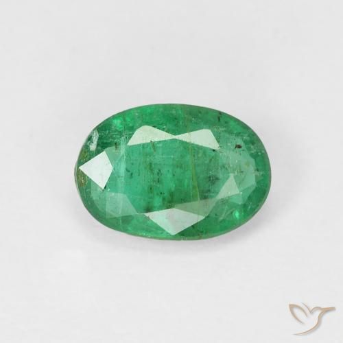 0.75ct 天然 中浅绿色 翠, 椭圆形, SI
