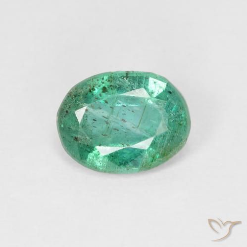 1.09ct 天然 冷绿 翠, 椭圆形, VS-SI