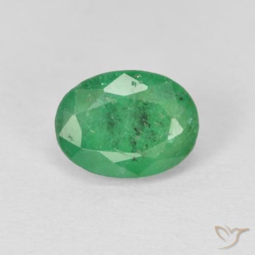 0.80ct 天然 黄绿色 翠, 椭圆形, SI