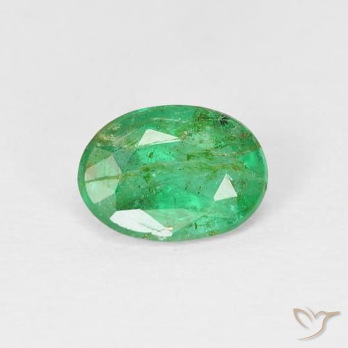 0.69ct 天然 黄绿色 翠, 椭圆形, SI