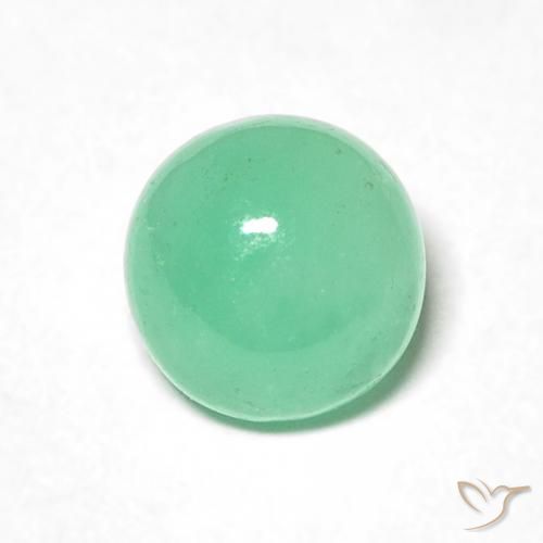 0.86ct 天然 开心果绿 翠, 圆形的, 半透明