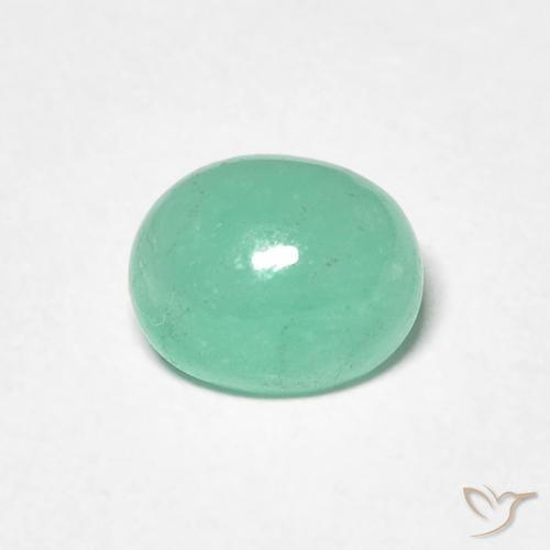 1.11ct 天然 开心果绿 翠, 椭圆形, 半透明