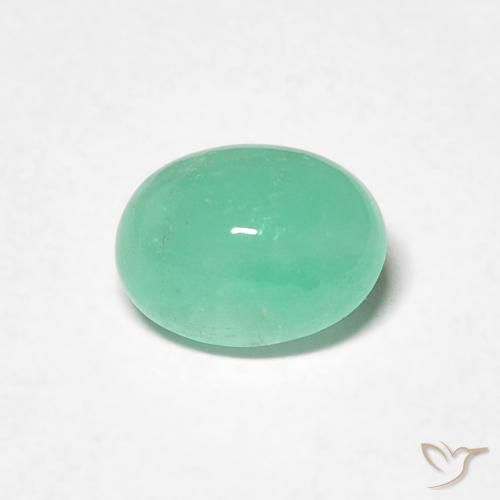 0.74ct 天然 亮绿色 翠, 椭圆形, 半透明