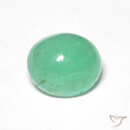 0.98ct 天然 亮绿色 翠, 椭圆形, 半透明