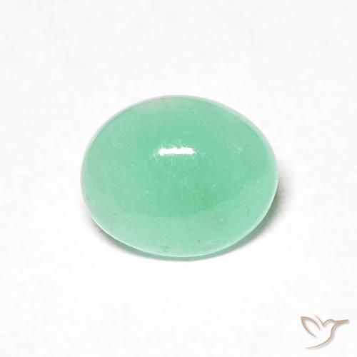 0.54ct 天然 浅薄荷绿 翠, 椭圆形, 半透明