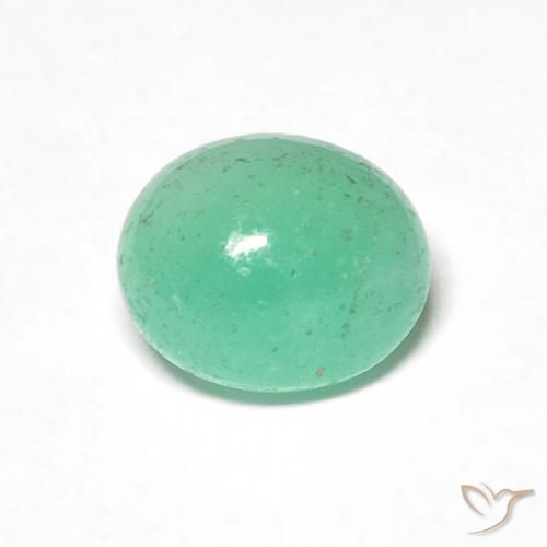 0.81ct 天然 蕨绿 翠, 椭圆形, 半透明