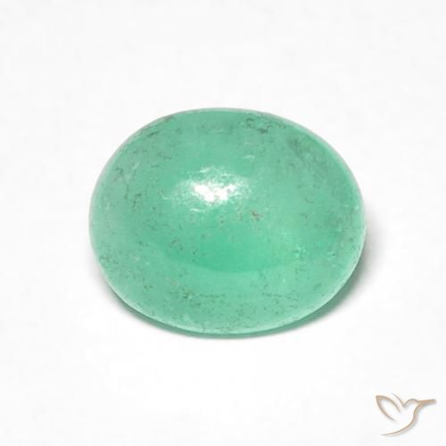 0.88ct 天然 亮绿色 翠, 椭圆形, 半透明