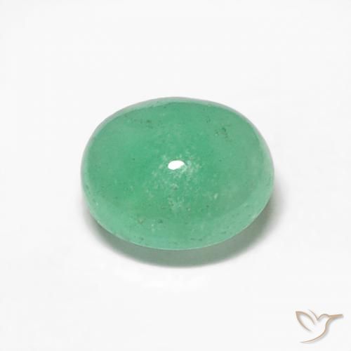 0.35ct 天然 亮绿色 翠, 椭圆形, 半透明