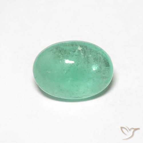 0.55ct 天然 开心果绿 翠, 椭圆形, 半透明