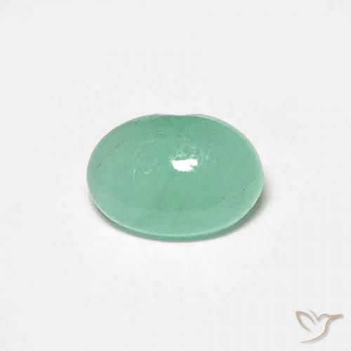 0.37ct 天然 亮绿色 翠, 椭圆形, 半透明