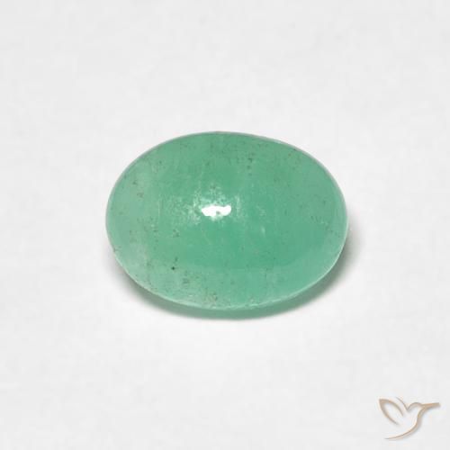 0.79ct 天然 亮绿色 翠, 椭圆形, 半透明