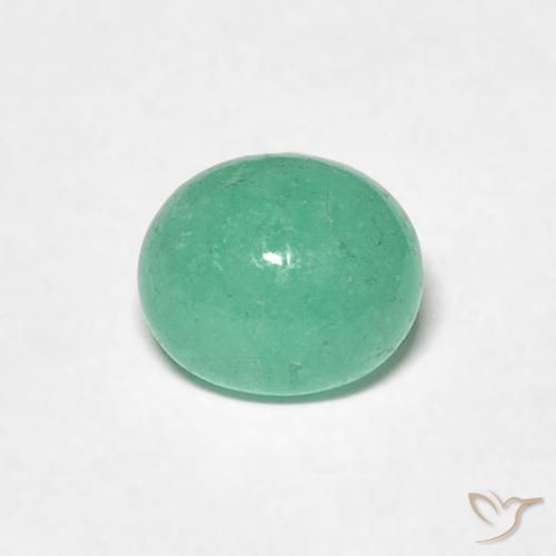 0.94ct 天然 亮绿色 翠, 椭圆形, 半透明