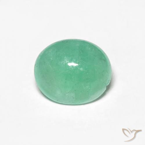 0.94ct 天然 亮绿色 翠, 椭圆形, 半透明