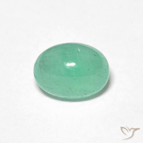 0.80ct 天然 亮绿色 翠, 椭圆形, 半透明