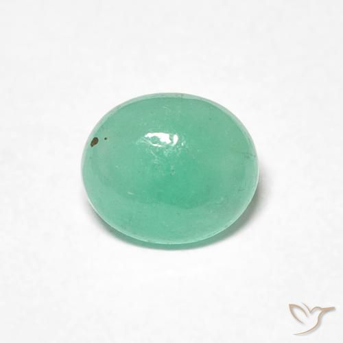 0.68ct 天然 亮绿色 翠, 椭圆形, 半透明