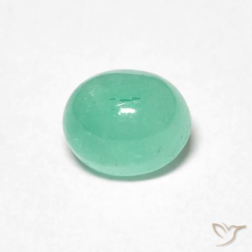 0.78ct 天然 亮绿色 翠, 椭圆形, 半透明