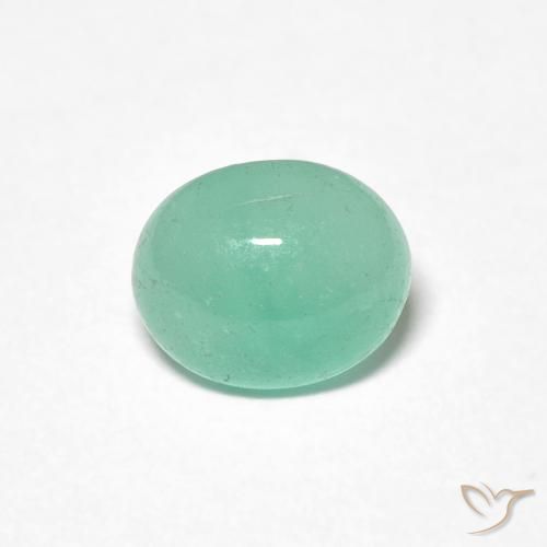 1.22ct 天然 亮绿色 翠, 椭圆形, 半透明