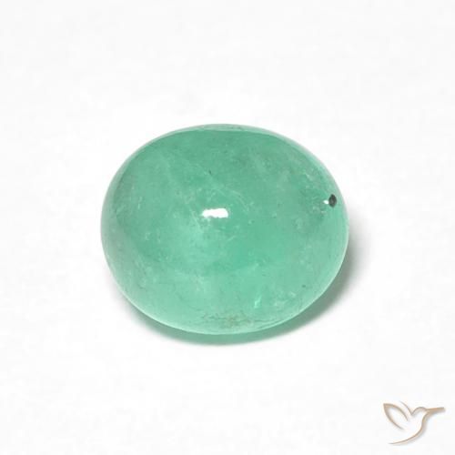 0.88ct 天然 亮绿色 翠, 椭圆形, 半透明