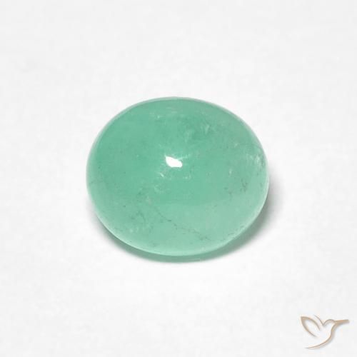 1.12ct 天然 浅绿色 翠, 椭圆形, 半透明