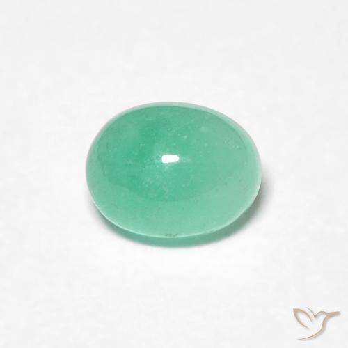 0.43ct 天然 浅绿色 翠, 椭圆形, 半透明