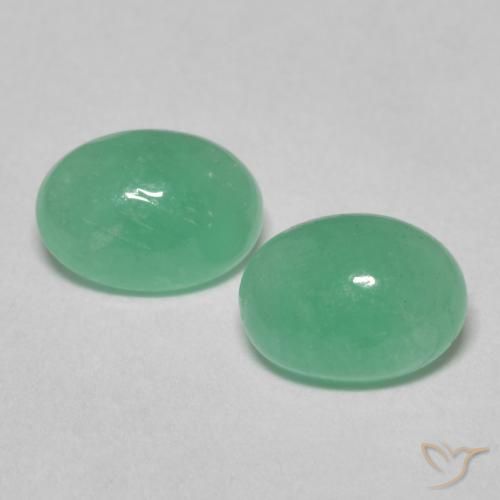 1.28ctw 天然 浅绿色 翠, 椭圆形, 半透明