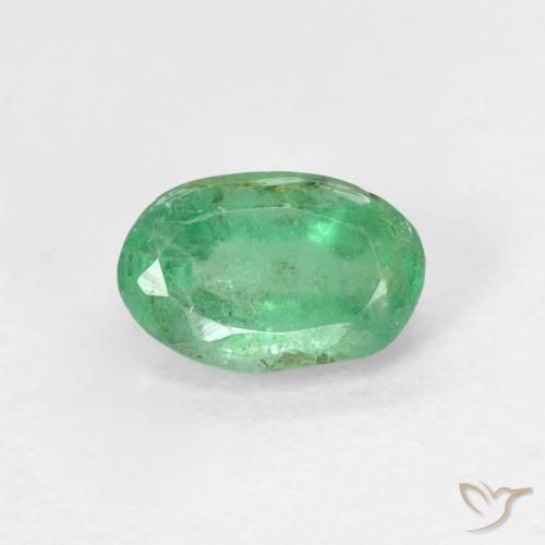 0.55ct 天然 蓝绿色 翠, 椭圆形, SI