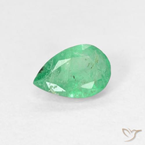 0.40ct 天然 中绿色 翠, 梨形, SI