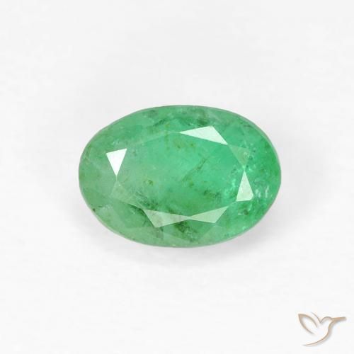 0.58ct 天然 亮绿色 翠, 椭圆形, SI