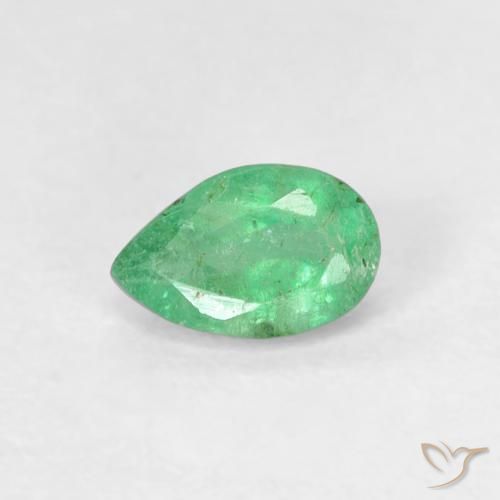 0.45ct 天然 浅冷绿 翠, 梨形, SI