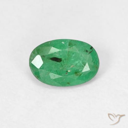 0.45ct 天然 中浅绿色 翠, 椭圆形, SI