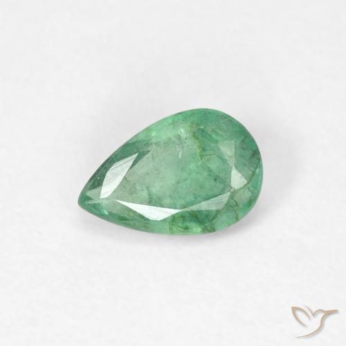 0.37ct 天然 浅冷绿 翠, 梨形, SI