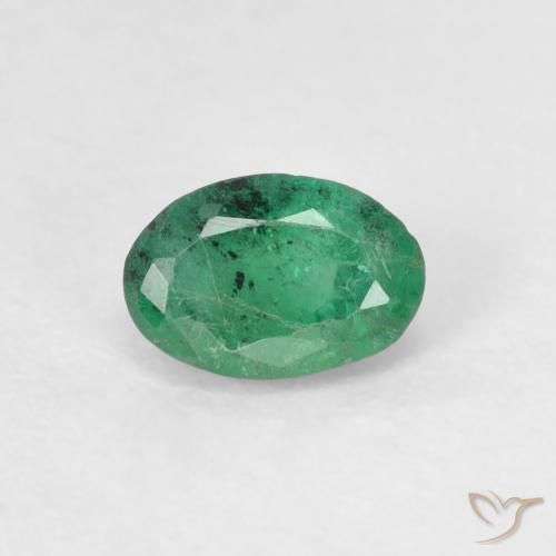 0.48ct 天然 中浅绿色 翠, 椭圆形, SI