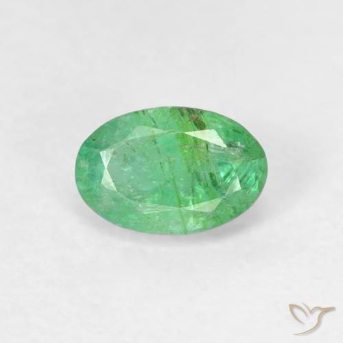 0.50ct 天然 浅三叶草绿 翠, 椭圆形, SI